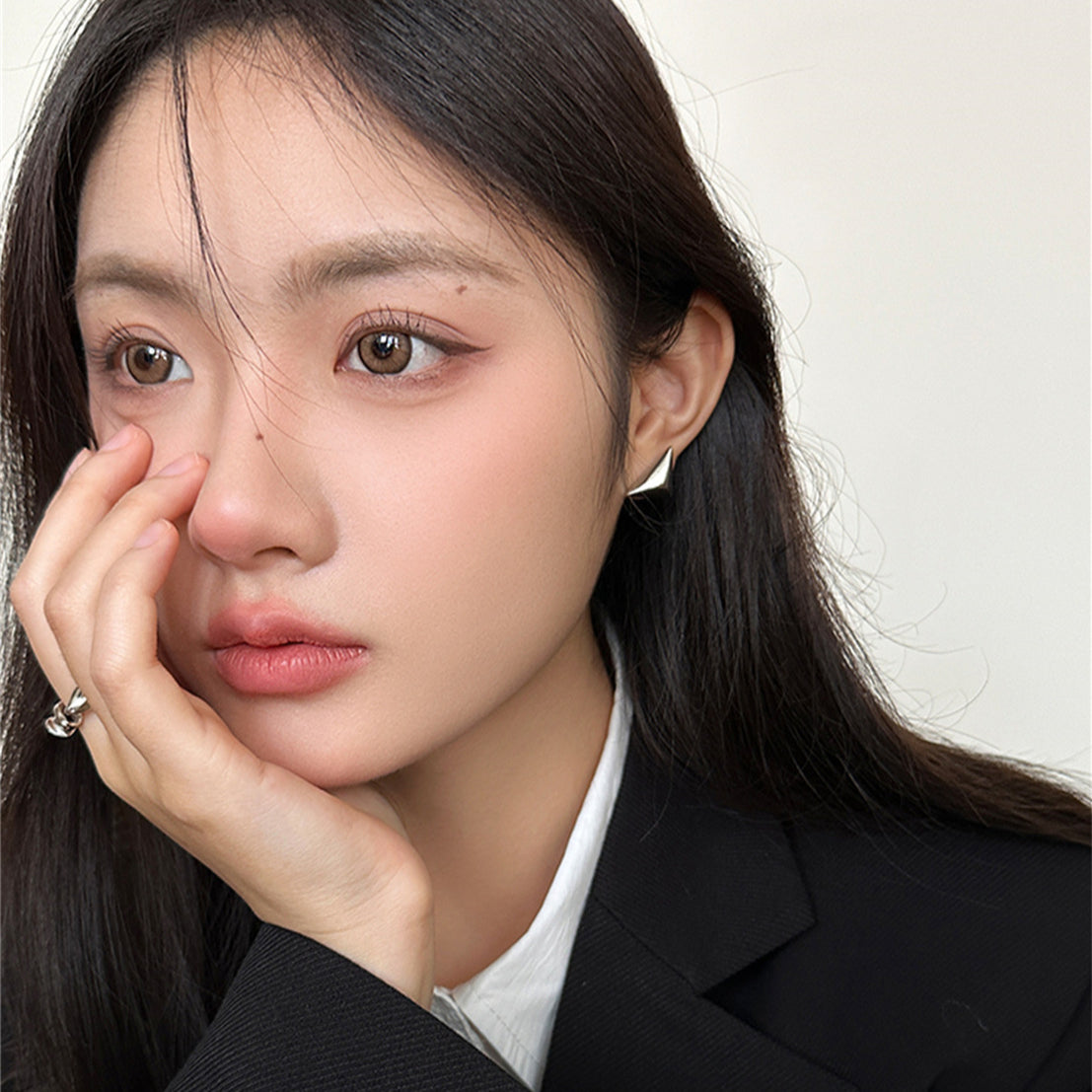 C廠-925銀針立體幾何耳釘女小眾設計感高級休閒風耳環男網紅氣質耳飾「EH-3496」25.05-2