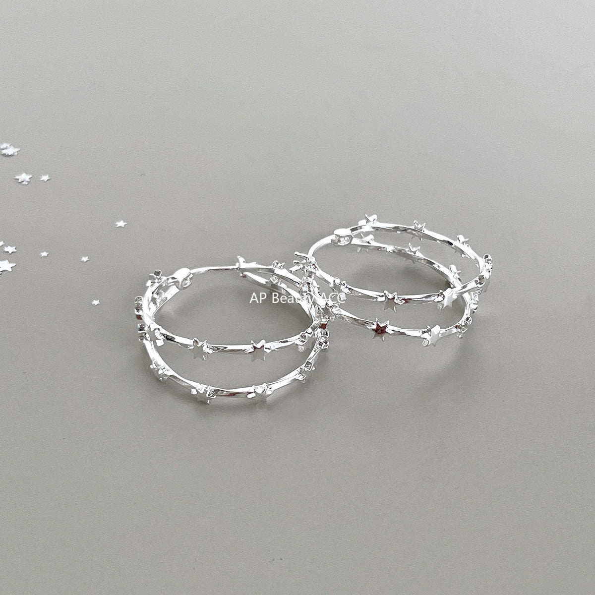 C廠-甜酷簡約星星耳環女時尚復古港風氣質荊棘銀針耳扣高級感秋冬耳飾「EH-4117」25.11-2