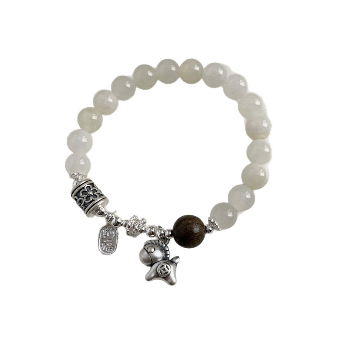 C廠-新中式國風古風2026生肖馬年小馬漢青玉手串S925純銀手鍊「1510」25.11-3