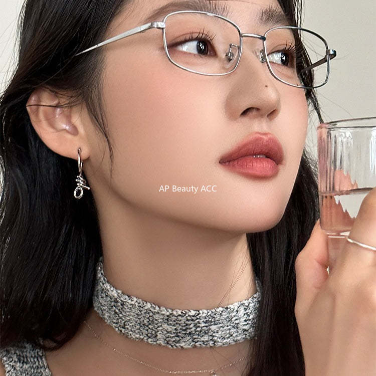 C廠-酷颯冷淡風獨特繩結耳扣女幾何個性冷淡風銀針耳扣輕奢高級感耳飾「EH-4395」25.12-2