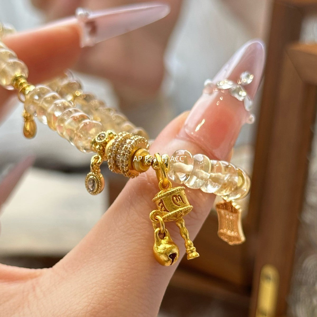 AS廠-天然黃水晶算盤時尚氣質簡約高級感招財轉運珠手鍊手串爆款「l2980」25.11-2