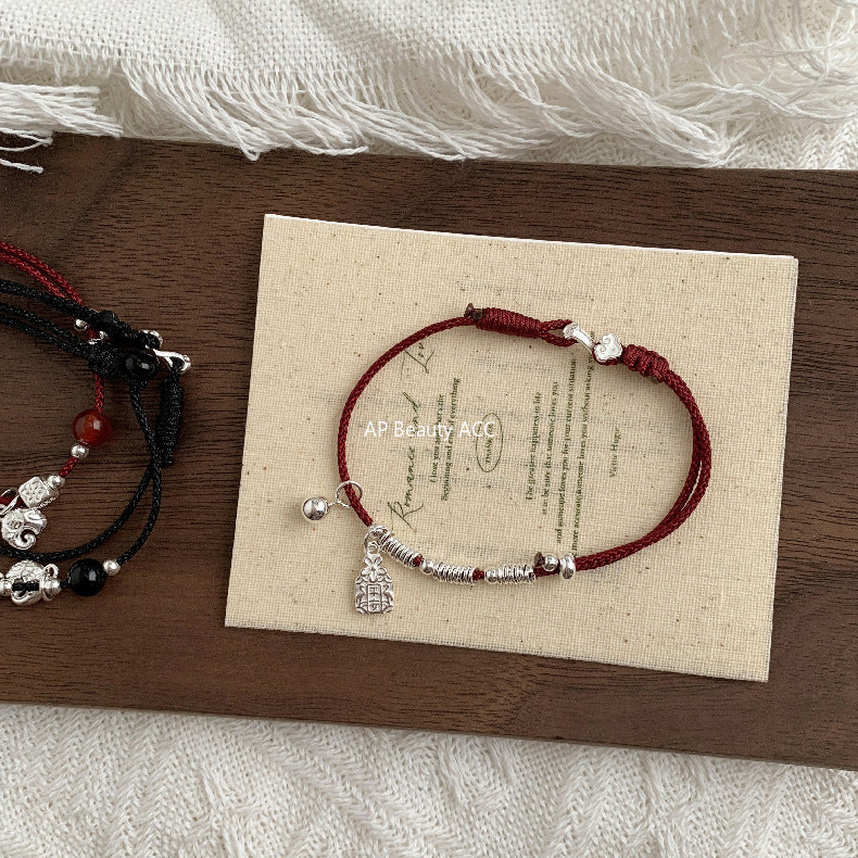 C廠-國朝新中式古風如意歲歲平安狗狗吉祥大象小象編繩手鍊S925純銀「1603-1605-1606」25.11-2