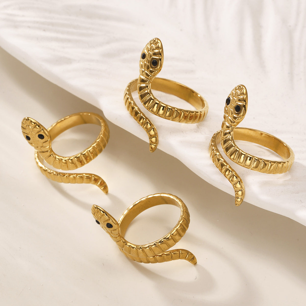 B廠-歐美不鏽鋼蛇形戒指小眾開口指環本命年鈦鋼飾品跨境rings「A786-A787」25.07-2