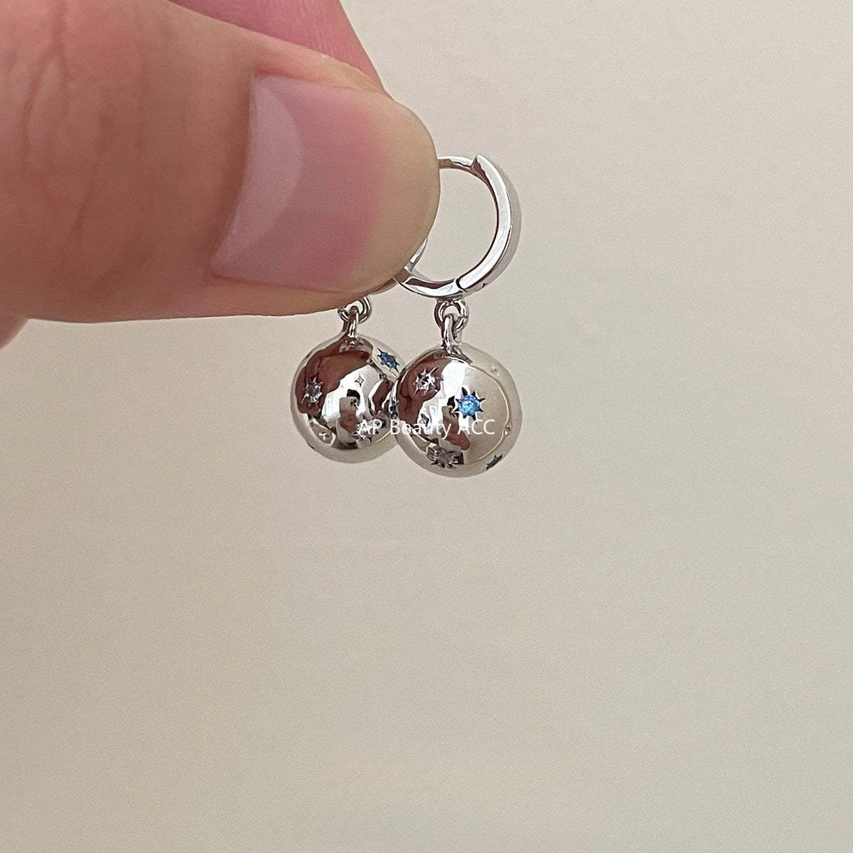 C廠-星球耳扣女小眾復古設計簡約銀針耳環時尚氣質極簡耳飾「EH-4124」25.12-2