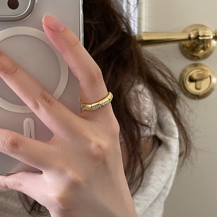 C廠-輕奢小香風爆閃鋯石戒指女高級感個性開口食指戒簡約小眾百搭指環「JZ-0727」25.11-1