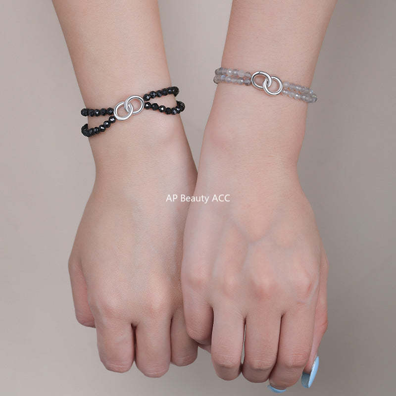 D廠-S925純銀黑瑪瑙月光石情侶手鍊氣質簡約溫柔百搭文藝手飾批發「YC5206SL_1」25.10-5