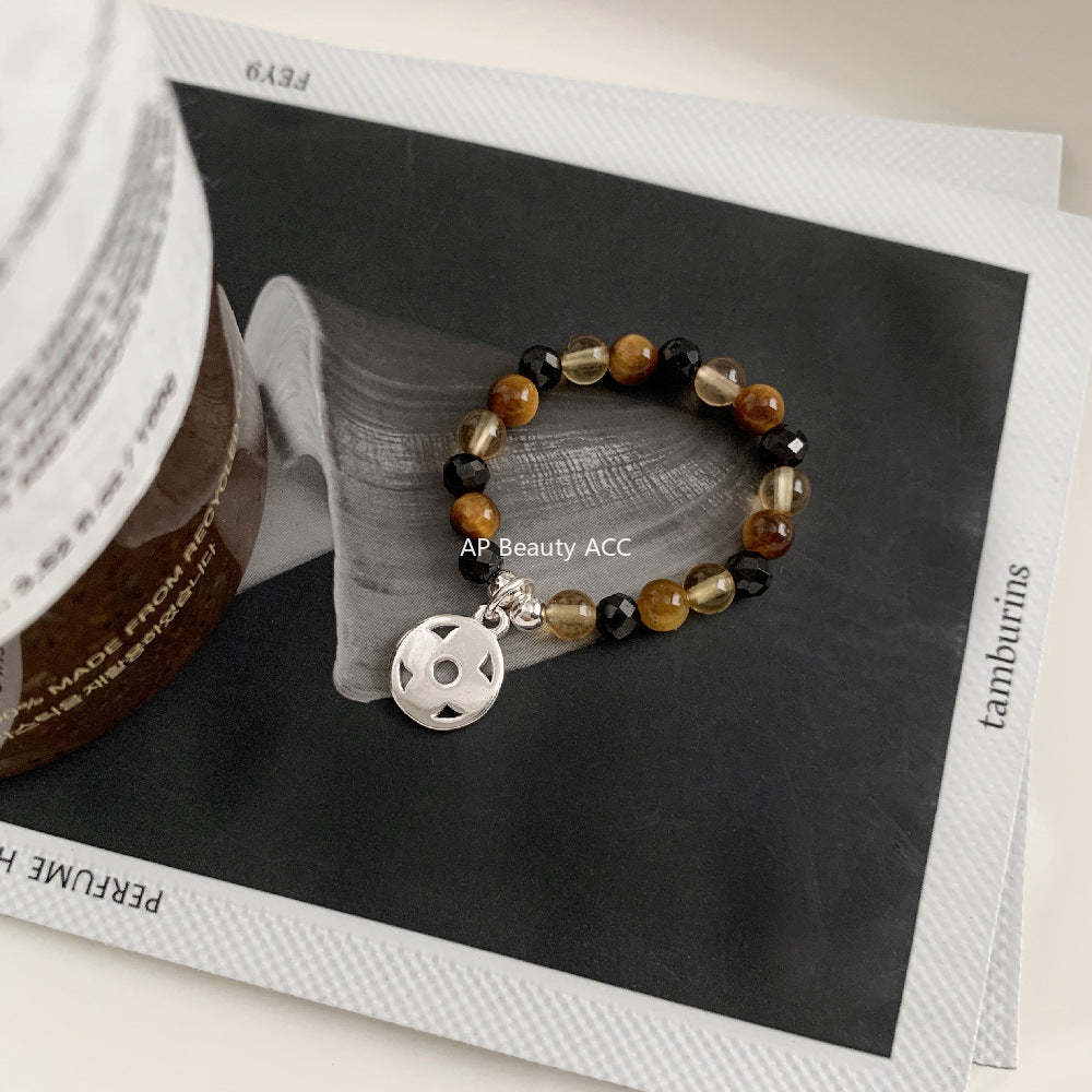 C廠-韓國輕奢小眾老花四葉草糖果十字架愛心大象米珠彈力S925純銀戒指「RC」25.11-4