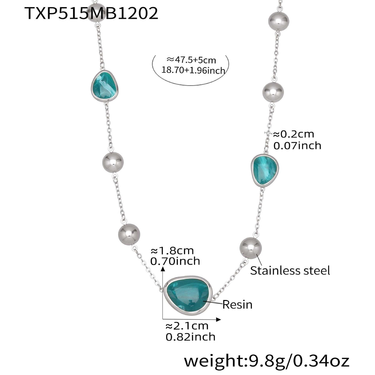 B廠-不鏽鋼彩色樹脂包邊項鍊5A鋯石愛心手鍊多巴胺飾品套裝鍍18k真金「TXP515」25.12-2