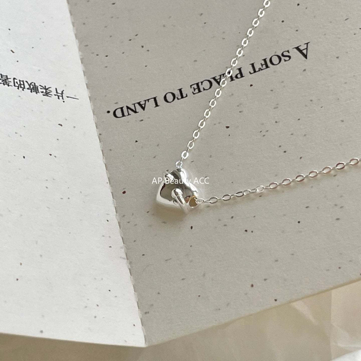 F廠-韓國韓版簡約銀飾 925純銀愛心項鍊百搭INS風個性設計款項鍊「B1385」25.11-4