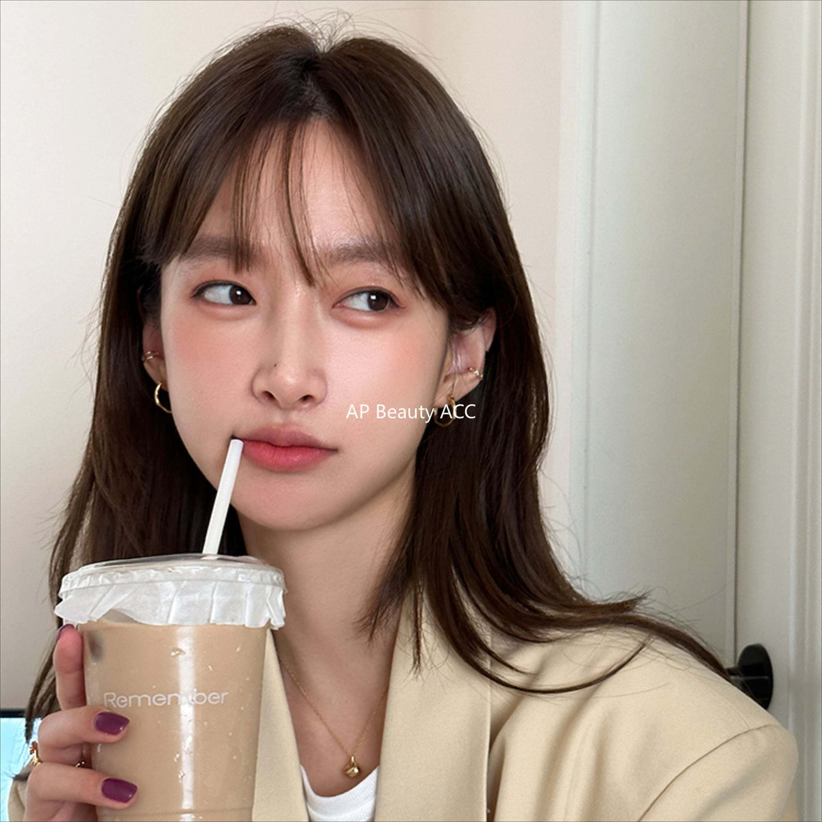 C廠-925銀針規則素圈耳環直針耳圈耳小眾設計高級感耳釘耳飾女「EH-1754.SJ」25.12-3