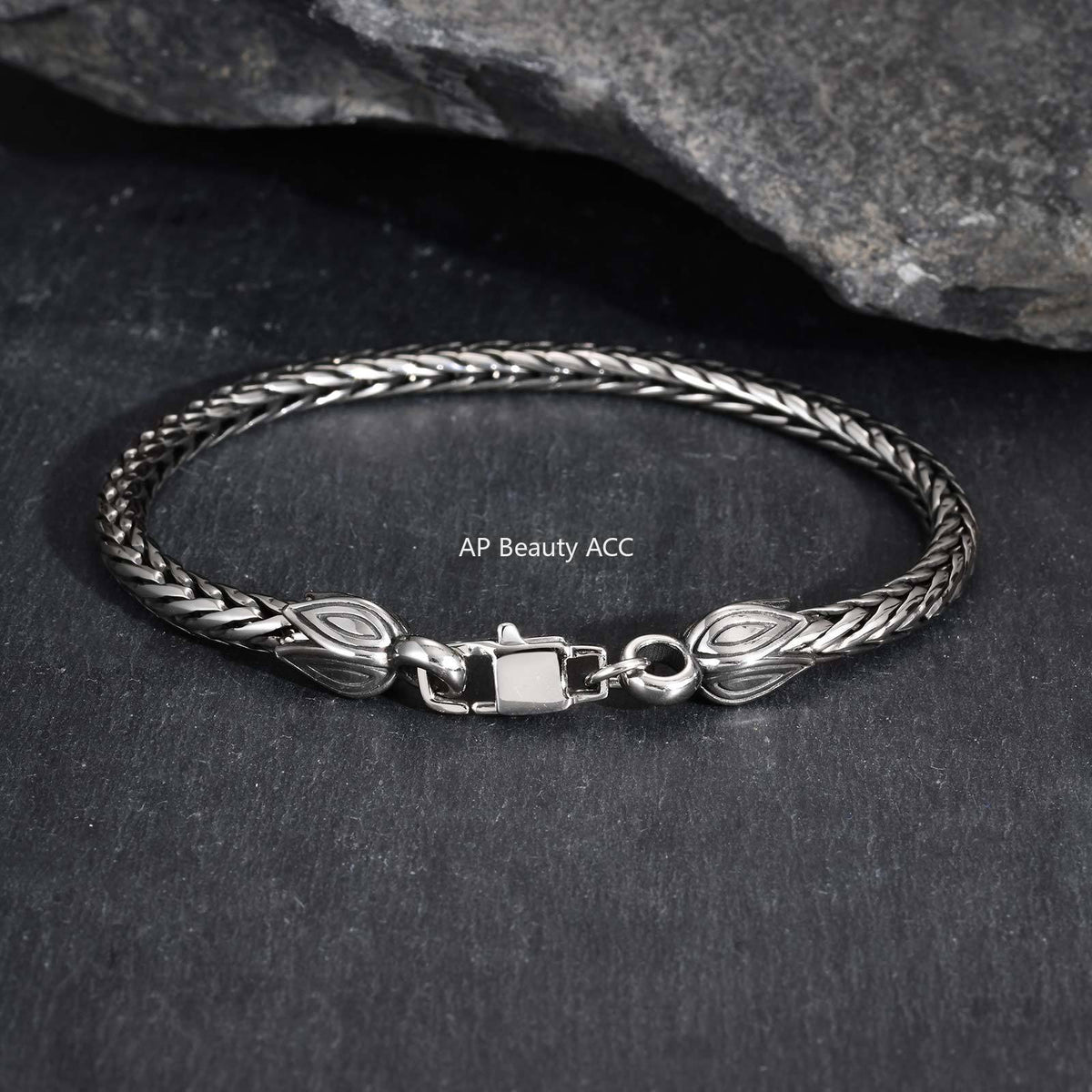 G廠-不鏽鋼外貿時尚嘻哈男孩龍骨鏈手鍊鋼色「BR-2710」25.11-2