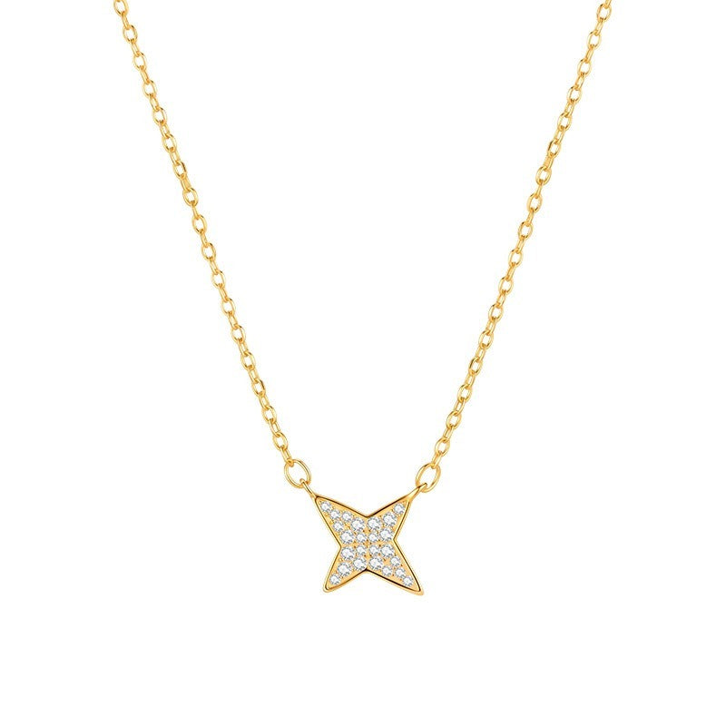 C廠-閃鑽星星純銀項鍊ins小眾設計輕奢高級感氣質鎖骨鏈簡約百搭頸鏈「XL-1229」25.11-1