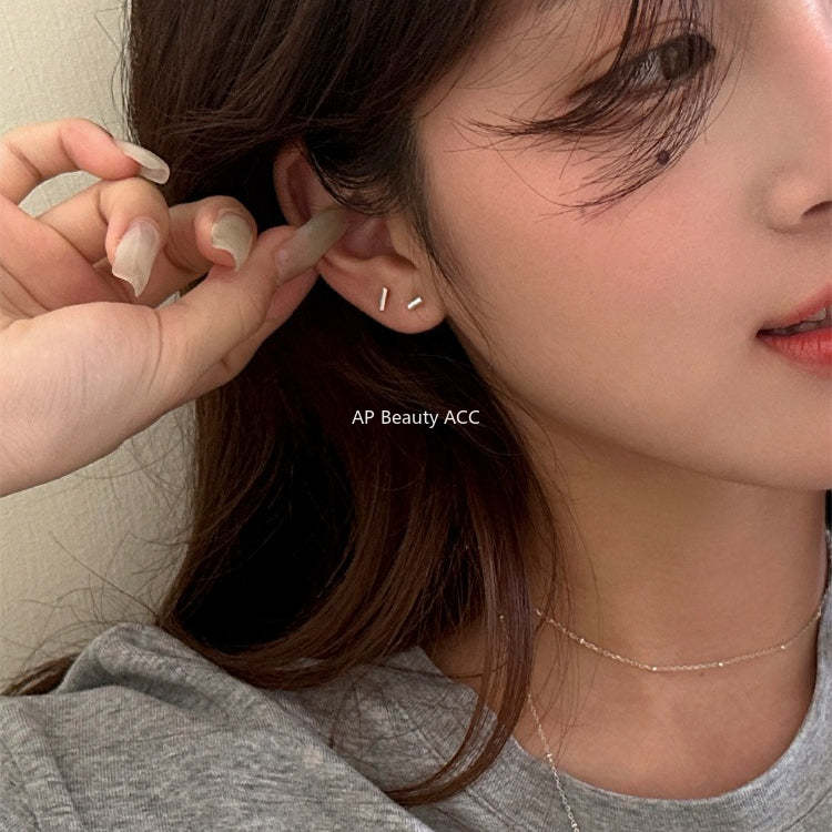 C廠-925純銀極簡日常幾何小方塊耳釘女百搭高級感養耳洞耳環秋冬耳飾「EH-4187」25.12-3