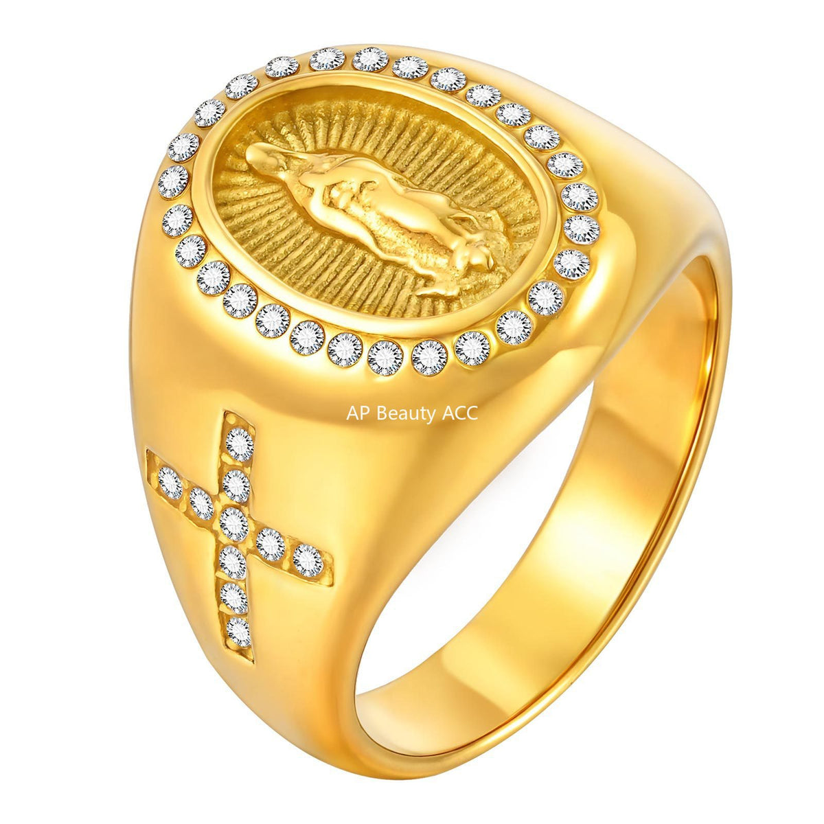 G廠-跨境歐美熱銷嘻哈HIPHOP復古瑪利亞指環 時尚鋯石男士鈦鋼「RC-959」25.11-1