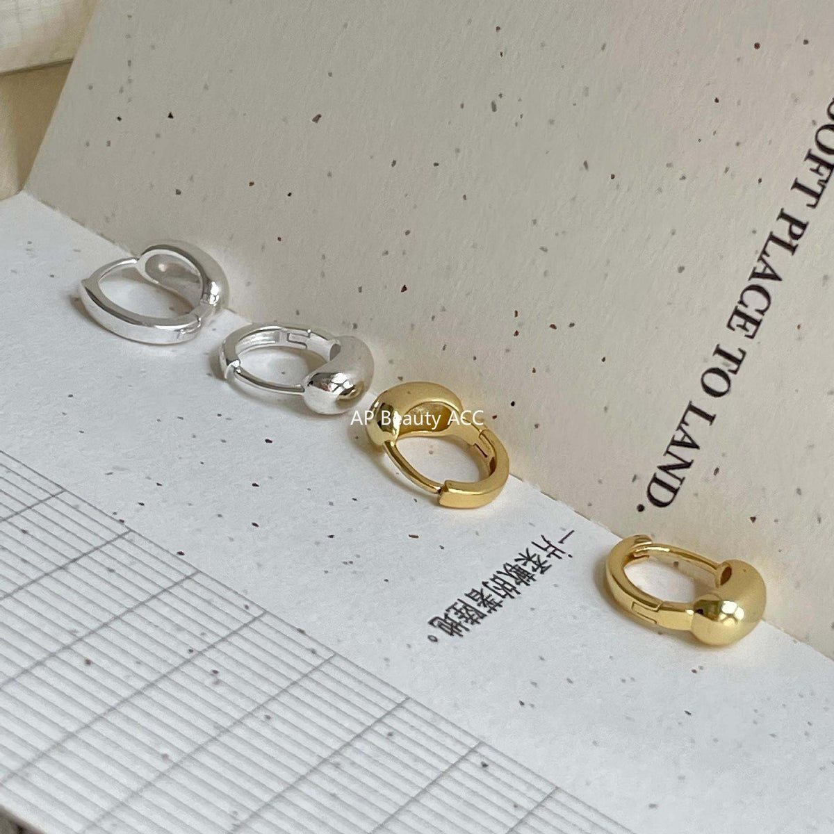 F廠-韓國韓版925純銀弧形耳扣耳環簡約氣質百搭ins風耳飾「C1422」25.11-4