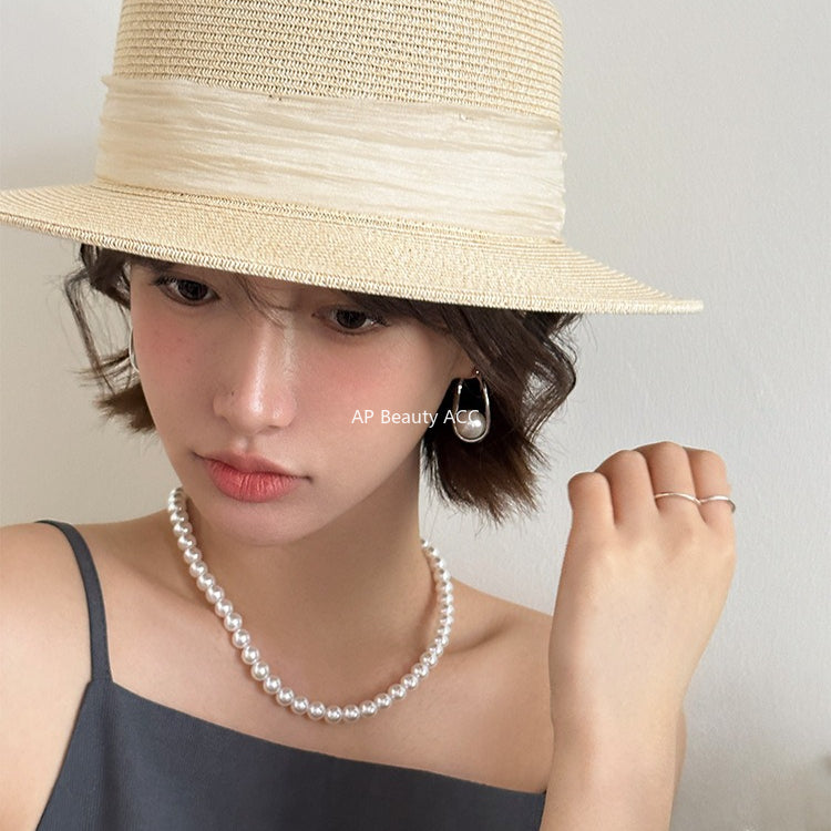 C廠-簡約復古百搭氣質珍珠耳環女時尚高級感秋冬耳扣輕奢精緻港風耳飾「EH-4131」25.11-2