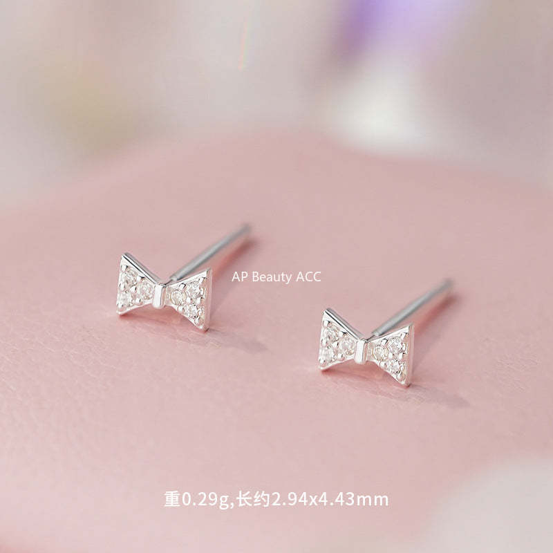 D廠-S999足銀愛心方形蝴蝶結圓形耳環輕奢小眾設計氣質清新耳飾批發「YC2652E_1」25.11-1