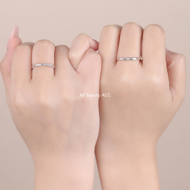 D廠-S999足銀莫比烏斯情侶對戒簡約幾何高級感時尚小眾情人節禮物批發「YC5051R_1」25.11-1