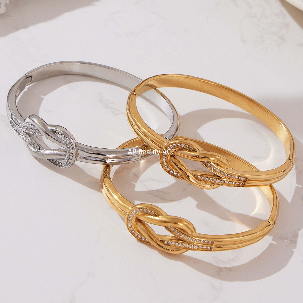 B廠-不鏽鋼滿鑽鋯石雙環卡扣手鐲歐美時尚簡約個性設計氣質手飾「Z509-Z510-Z511」25.10-5