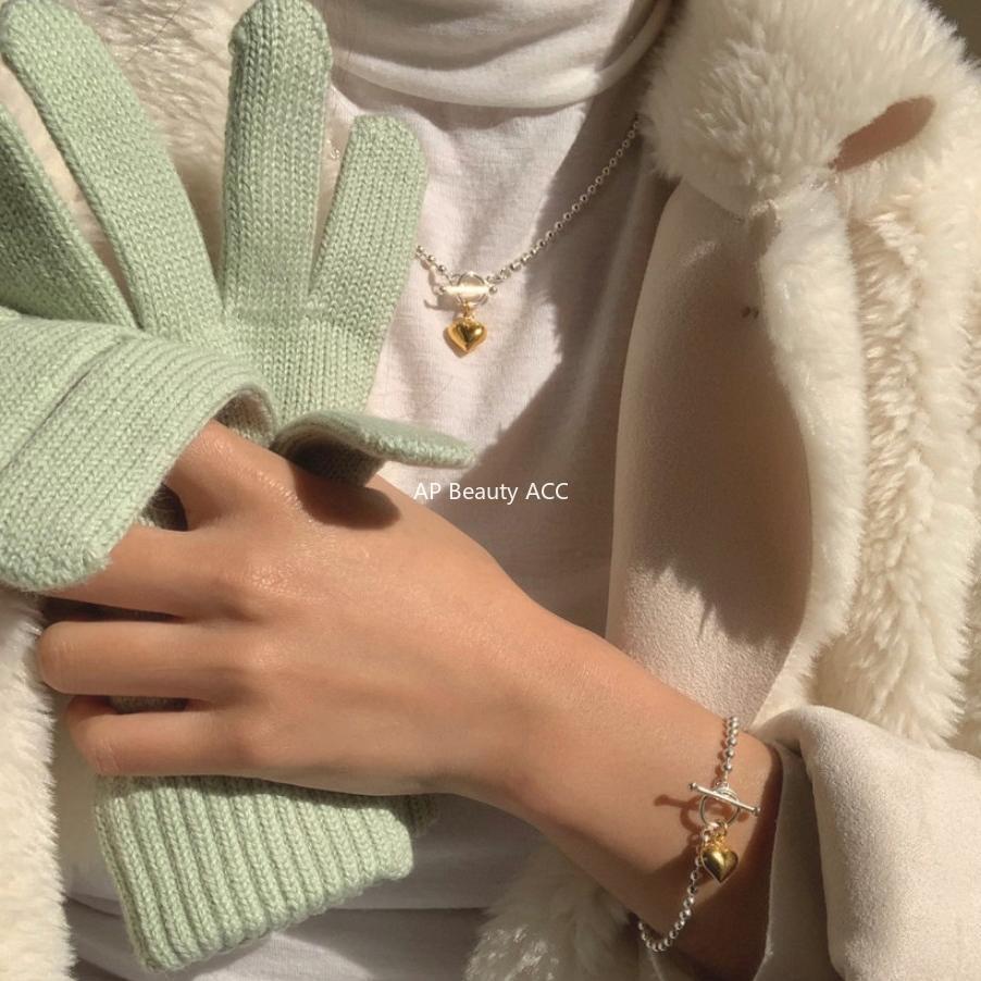 F廠-韓國明星同款S925純銀圓珠愛心簡約光珠鏈手鐲手環手飾「A323」25.11-2