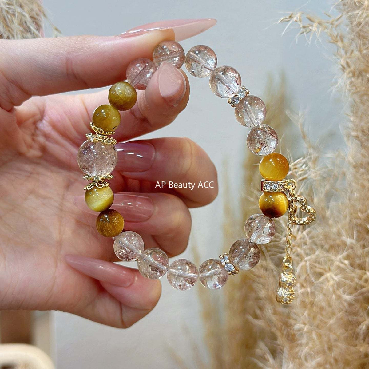 AS廠-新中式天然黃塔晶拼接金虎眼葫蘆手鍊女小眾氣質國風高級疊戴「l2834」25.10-4