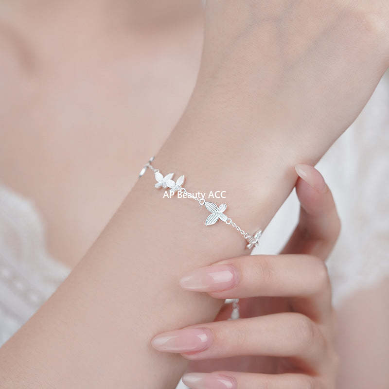 D廠-S999足銀甜美多隻蝴蝶手鍊女秋冬氣質小眾設計感輕奢閨蜜手飾「YC4672SL_1」25.11-1