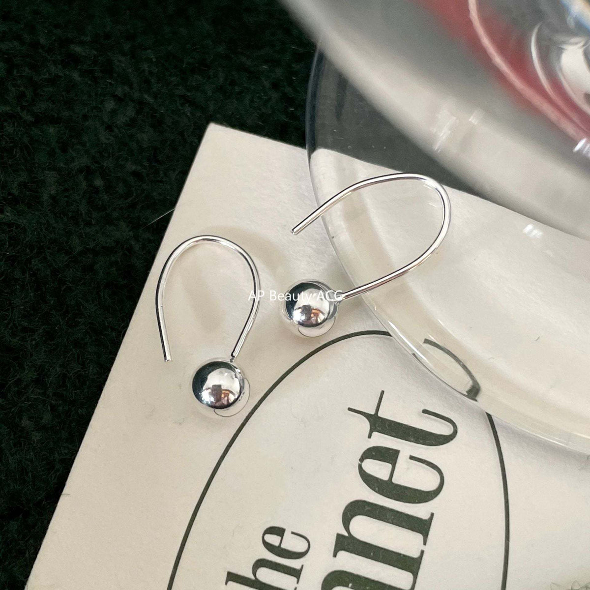 F廠-歐美跨境韓國清新S925純銀INS簡約圓珠耳扣個性耳釘「C883」25.12-1