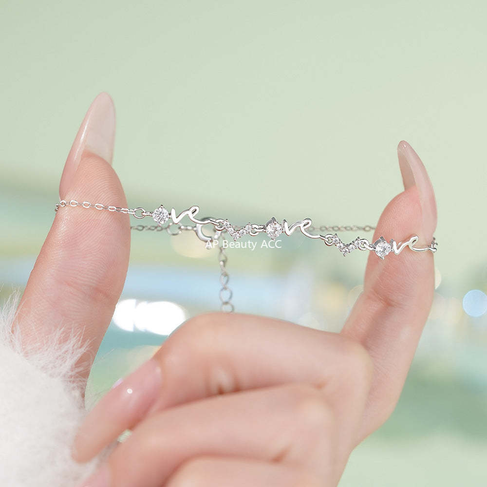 D廠-純銀S925時尚輕奢LOVE字母項鍊女ins風百搭小眾高級感手鍊批發「YC4137SL_1」25.12-3