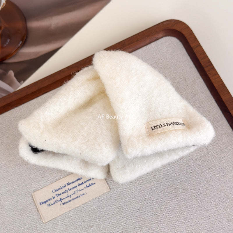 E廠-彩色毛呢三角抓夾女高級感2025新款大號鯊魚夾髮量大後腦勺盤髮夾「27721」25.11-4