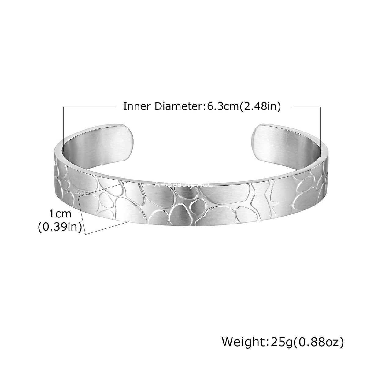 G廠-歐美簡約百搭壓紋開口鈦鋼手鐲不鏽鋼手環 跨境男士手飾批發「B-735」25.10-5