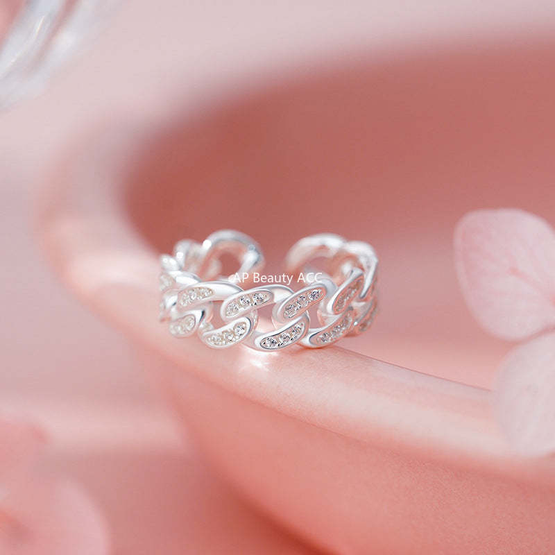 D廠-S925純銀編織鏤空戒指簡約幾何高級溫柔時尚清新輕奢精緻手飾「YC3219R_1」25.11-3