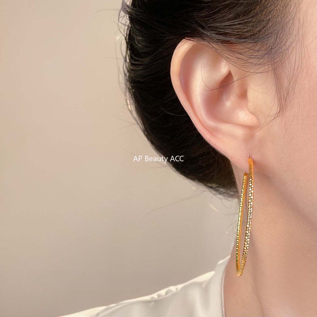 A廠-時尚個性冷淡風大耳圈圓圈銀針高級感通勤百搭工廠耳飾「7165-7172」25.11-4