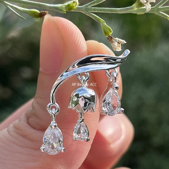 C廠-森系小香風鈴蘭花耳釘女精緻小清新氣質高級清冷感耳環冷淡風耳飾「EH-4123」25.11-2