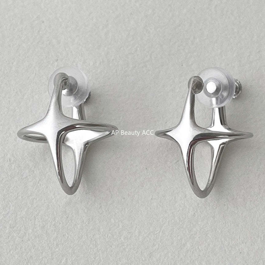 C廠-韓版ins風四芒星耳夾女冷淡風個性甜酷高級感耳骨夾小眾簡約耳飾「EJ-58」25.12-3