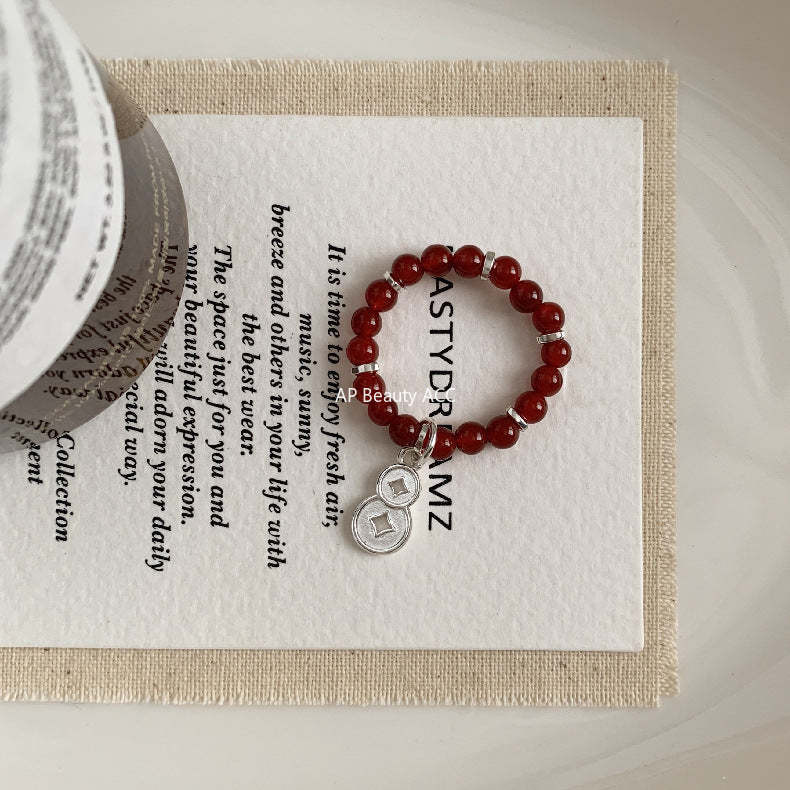 C廠-古風宮廷風葫蘆繡球愛心錢幣大象吉祥淡水珍珠彈力S925純銀戒指「RA」25.11-4