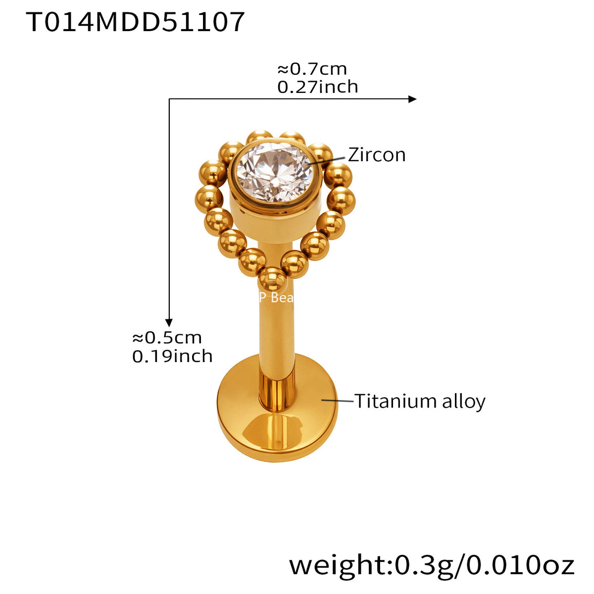 B廠-撒旦的孩子美人魚穿刺唇釘女鈦合釘甜酷辣妹唇環鈦合金飾品「T009」25.11-2