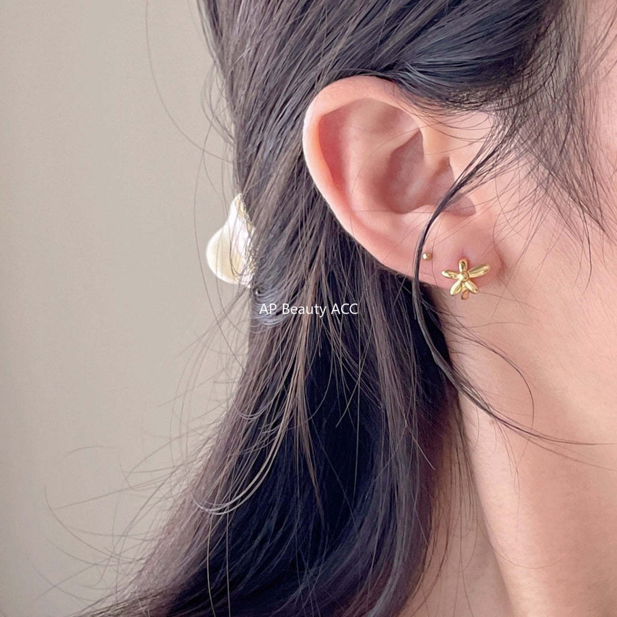 F廠-韓國韓版925純銀花朵耳扣耳環簡約氣質百搭ins風耳飾「C1413」25.11-3