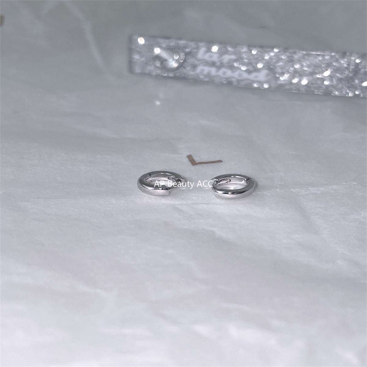 C廠-極簡冷淡風鋯石耳環女輕奢高級感mini純銀耳圈精緻時尚氣質耳扣「EH-4209」25.10-3