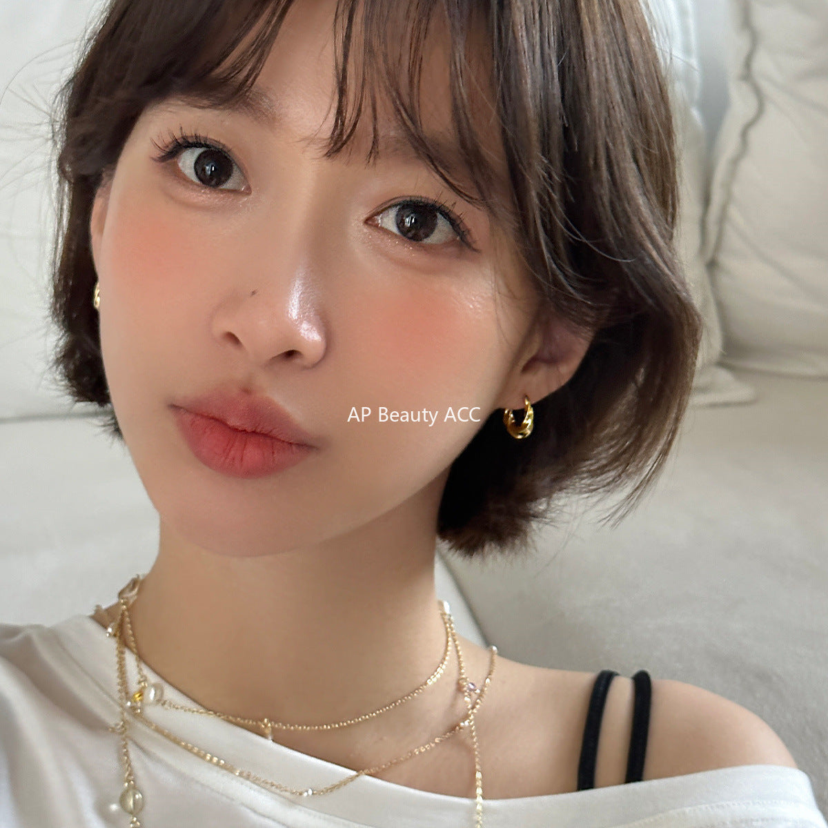 C廠-高級感簡約時尚扭曲素圈耳環女925銀針通勤百搭耳圈輕奢新款耳飾「EH-4024」25.10-2