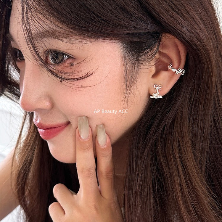 C廠-日韓個性ins奔跑小兔耳夾女可愛小香風耳骨夾精緻設計高級感耳飾「EJ-36」25.11-1