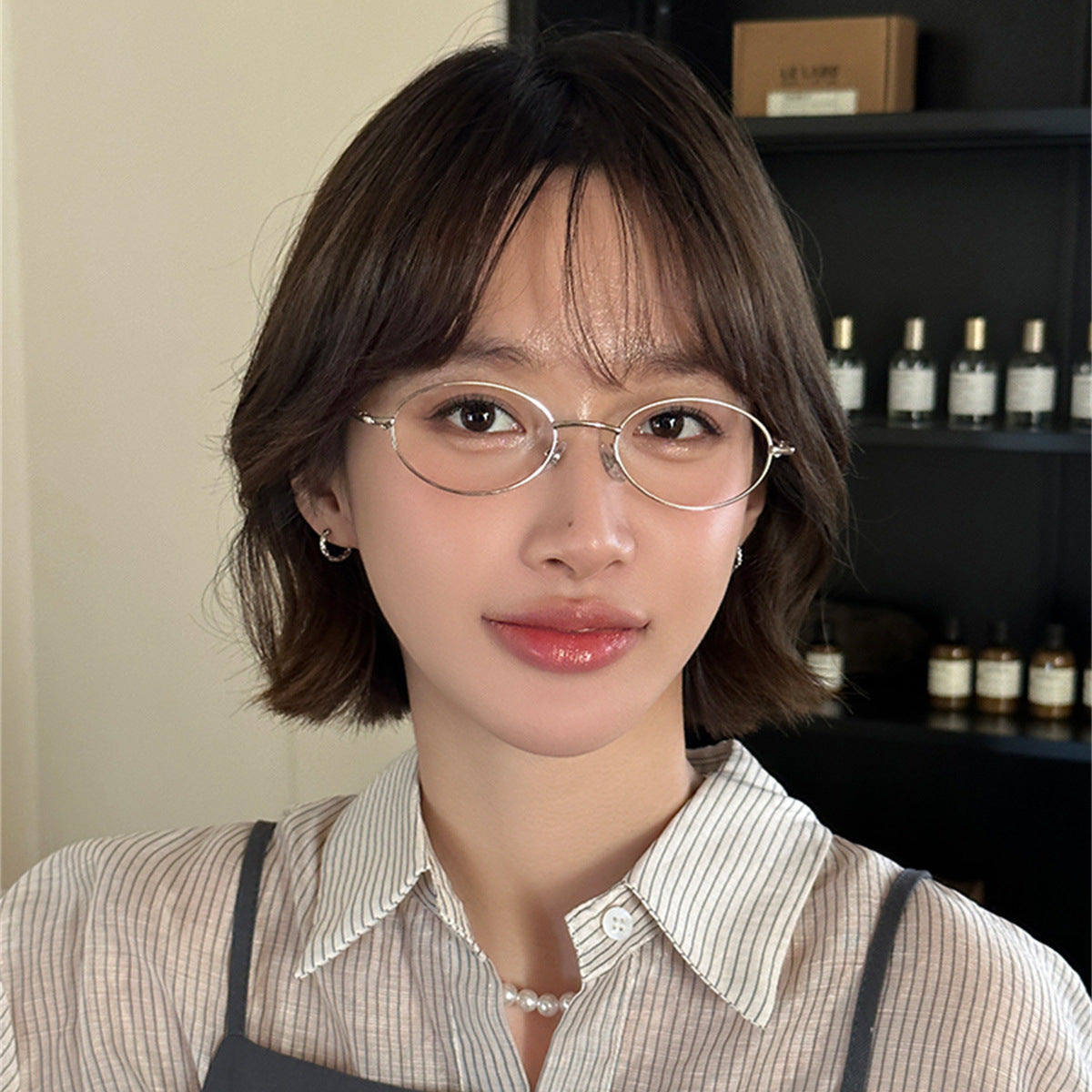 C廠-韓系風菱格紋素圈耳環女時尚通勤高級感銀針耳圈百搭氣質輕奢耳飾「EH-3956」25.09-2