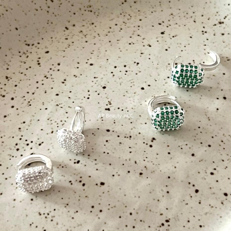 F廠-韓國韓版925純銀鋯石耳釘耳扣女簡約時尚ins風耳環耳飾「C1028」25.11-2