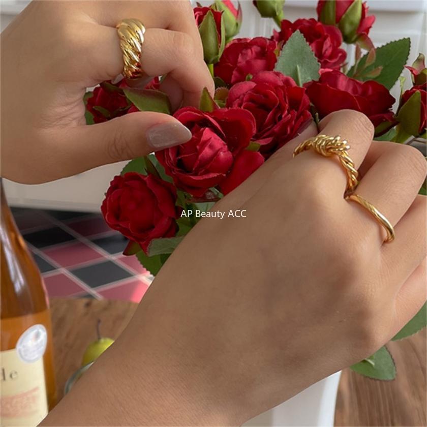 F廠-韓版飾品925純銀扭線戒指個性氣質百搭小紅書INS戒指指環「J1915」25.10-5