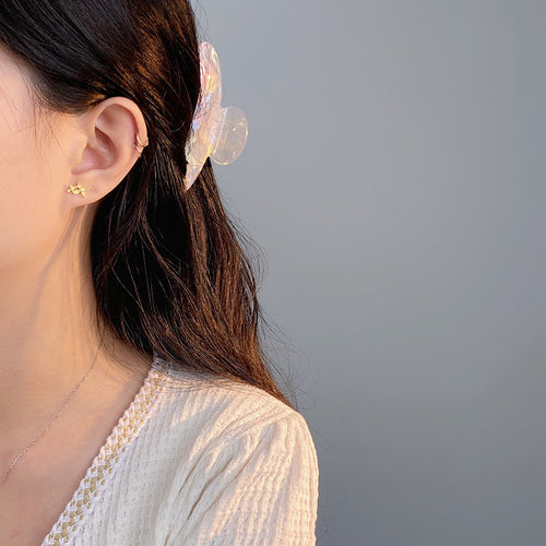 D廠-S925純銀氣質不對稱花朵耳環女氣質優雅百搭輕奢耳環耳環飾品「YC10258E」24.05-3