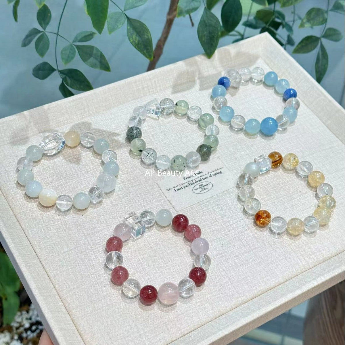 AS廠-天然水晶DIY五行金木水火土原創設計手鍊手串百搭爆款批髮「l2975-79」25.11-2