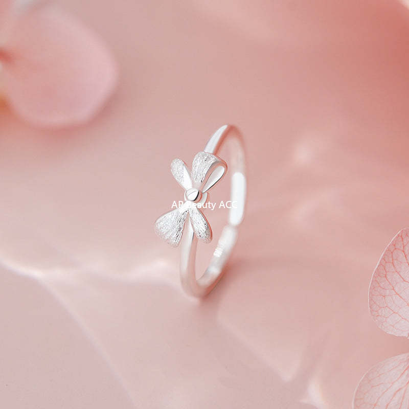 D廠-足銀S999蝴蝶結戒指仙女質感立體設計感韓風公主甜美氣質手飾「YC5125R_1」25.11-1