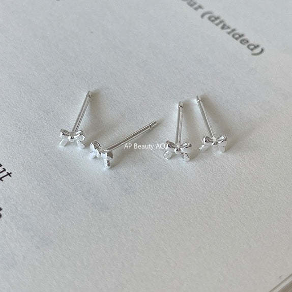 C廠-925純銀迷你蝴蝶結耳釘女甜美風精緻日常百搭耳環ins少女風耳飾「EH-4293」25.12-1