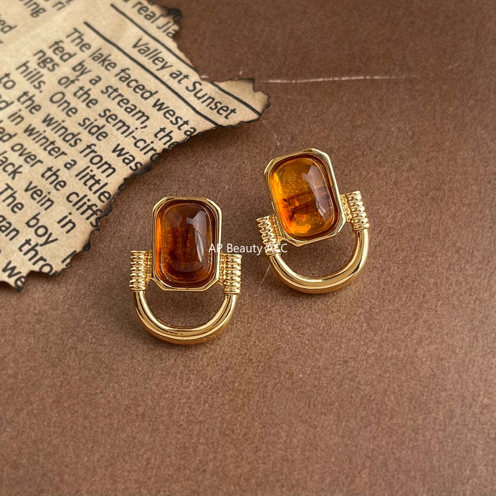 A廠-2025美拉德風幾何時尚高級感新款爆款耳環工廠文藝復古耳環「7110」25.11-3