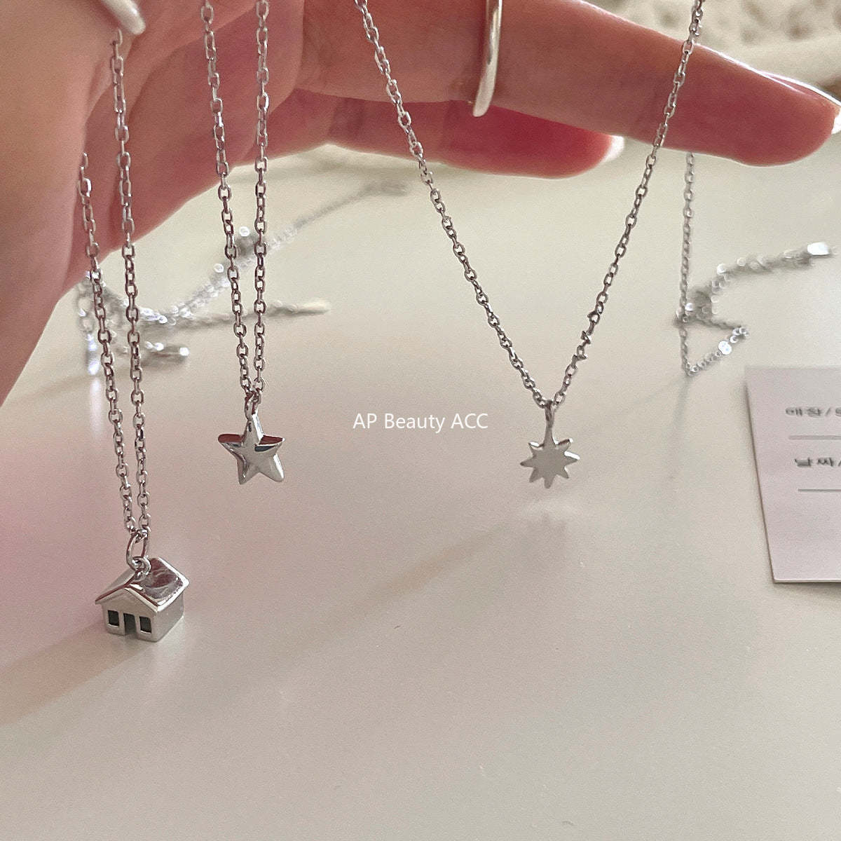 C廠-925純銀星星項鍊女小清新系日常百搭小房子吊墜鎖骨鏈高級感頸鏈「XL-1211」25.10-4