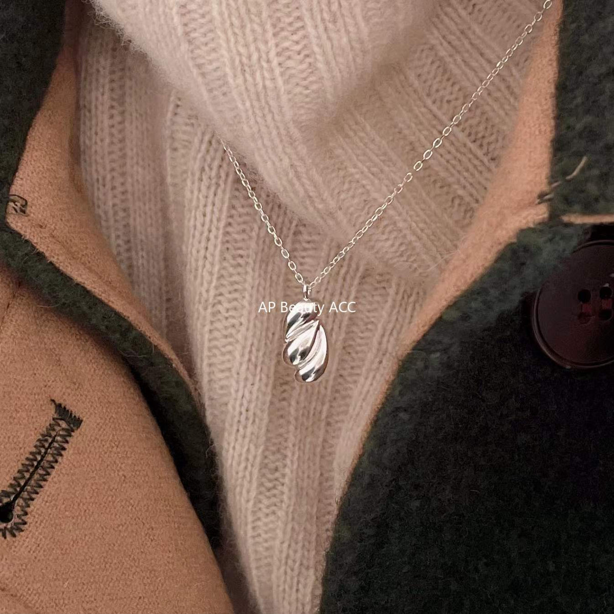 F廠-韓國韓版925純銀項鍊不規則項鍊簡約小眾chic個性異形水滴項鍊「B1008」25.12-1